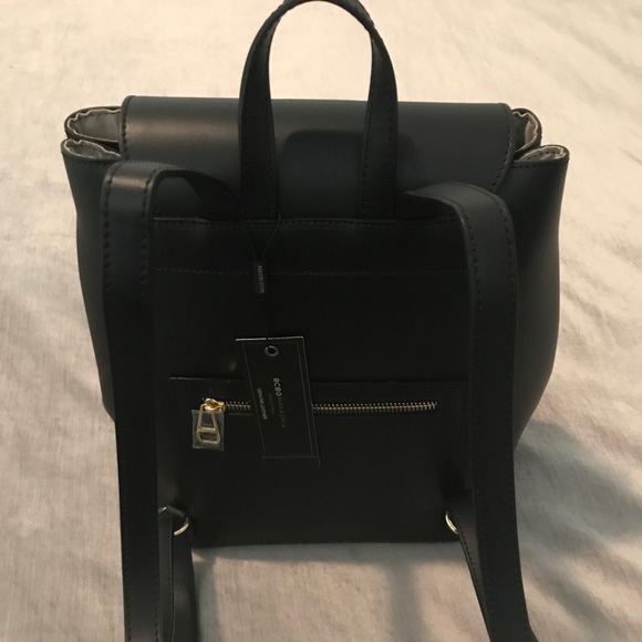 NWT BCBG Black Juliet Leather Backpack - Picture 3 of 8